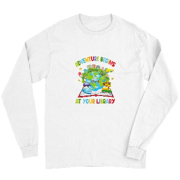 Discover Book Fun Adventure Begins At Your Library Reading 0011 Long Sleeves