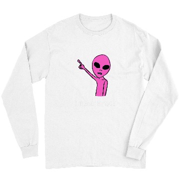 Discover Aliens UFO Cute Pink and Black Funny Meme I Need Space Long Sleeves