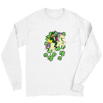 Discover Unicorn Pet St Patricks Day Riding Magical Rainbow Unicorn Lover Long Sleeves