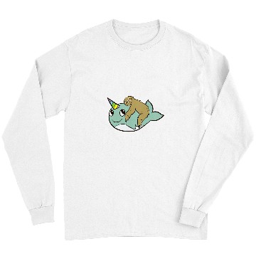Discover Sloth Pet Gift Narwhal Cute Sloth Riding On Narwhal Long Sleeves
