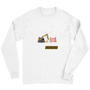 Discover Excavator Fun Day dreaming in the construction site construction site exca Long Sleeves
