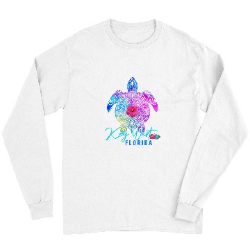 Discover Turtle Pet Key West Florida Tie Dye Sea Turtle Vacation Long Sleeves