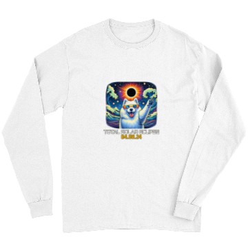 Discover Samoyed Pet Dog Taking Selfie Solar Eclipse Long Sleeves