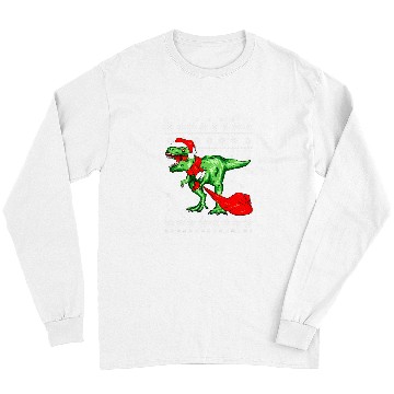 Discover Dinosaur Pet with Santa Hat Ugly Christmas Pajamas Sweater T Rex Long Sleeves
