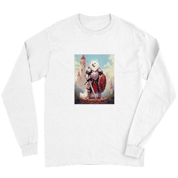 Discover Samoyed Pet Knight Funny Dog Medieval Long Sleeves