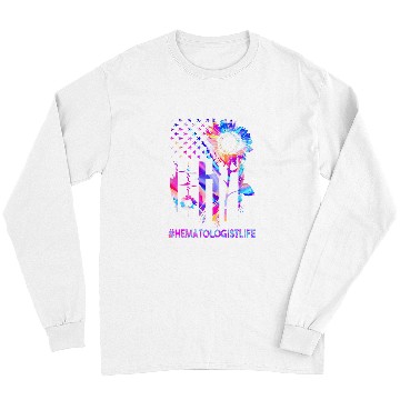 Discover nurses Job Hematologist Color FLAG Sunflower nurses nursess day Long Sleeves