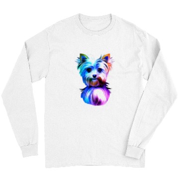Discover Yorkshire Pet Yorkie Colorful Art Yorkshire Terrier Long Sleeves