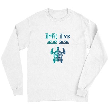Discover Turtle Pet Drift Dive Polynesian Turtle Funny Scuba Diving Long Sleeves