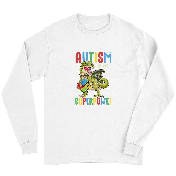 Discover Autism Puzzle Dino rexs Autism Is My Superpower 9 Long Sleeves