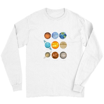 Discover Astronaut Job Outer Space Solar System Planets Sun Earth Long Sleeves