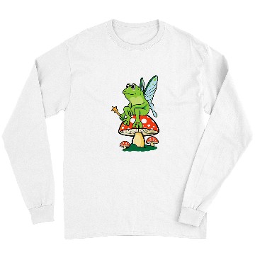 Discover Frog Pet Cottagecore Aesthetic Frog Fairycore Mushroom Goblincore Long Sleeves