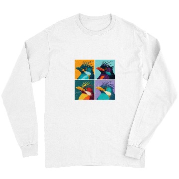 Discover Penguin Pet Macaroni Penguin Pop Art Design Illustration Colorful Animal 01 Long Sleeves