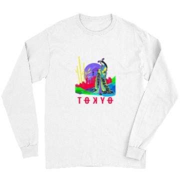 Discover JAPANESE GEISHA AND ABSTRACT TOKYO AT NIGHT Long Sleeves