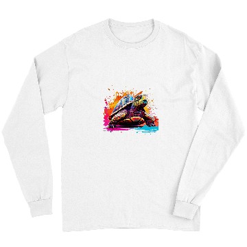 Discover Turtle Pet Splash Art Box Turtle Lover Colorful Long Sleeves