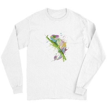 Discover Chameleon Pet Watercolor Chameleon Lizard Chamaeleon Herpetology Long Sleeves