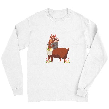 Discover Sloth Pet Gift with llama easter eggs easter bunny Long Sleeves