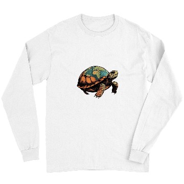 Discover Turtle Pet Earth Map Long Sleeves