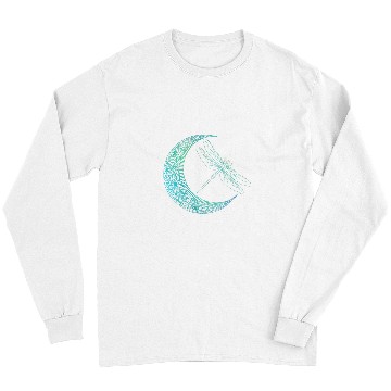 Discover Crescent Moon And Dragonfly 2Wildlife Insects Entomologist Long Sleeves