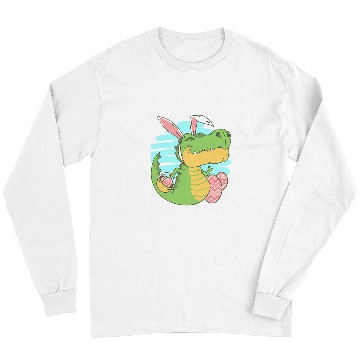 Discover Dinosaur Pet Happy Easter Spring Easter Egg Easter Bunny Long Sleeves