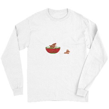 Discover Shark Pet Gingerbread Shark Elf Santa Family Xmas Funny Christmas Jaws Long Sleeves