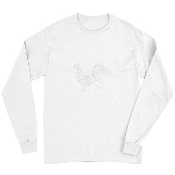 Discover Chicken Pet Rooster Hand Drawn Artistic Art White Long Sleeves