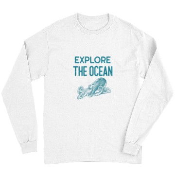 Discover Octopus Pet Explore The Ocean 2Giant Squid Deep Blue Sea Calmar Beach Long Sleeves