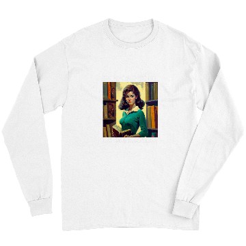 Discover Book Fun Support Your Local Library Book Reader Retro Librarian Long Sleeves