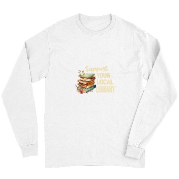 Discover Book Fun Support Your Local Library Book Readers Lovers vintages Long Sleeves