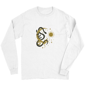 Discover Snake Pet Mystical Celestial Snake Boho Sun Moon Witchcraft Wicca Long Sleeves