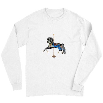 Discover Horse Pet Black Stallion Carousel Horse 3 Long Sleeves