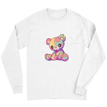 Discover Bear Pet Kawaii Pastel Goth Creepy Cute Witchy Patchwork Teddy Bear Long Sleeves