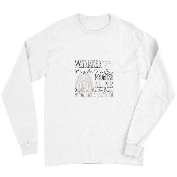 Discover Kids Kids Waymaker Miracle Worker Rainbow Christian Long Sleeves