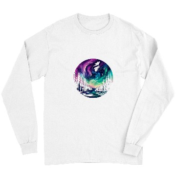 Discover Aurora Borealis Night Sky Northern Lights Long Sleeves