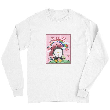 Discover Penguin Pet Cottagecore Aesthetic Kawaii Penguin Strawberry Milk Long Sleeves