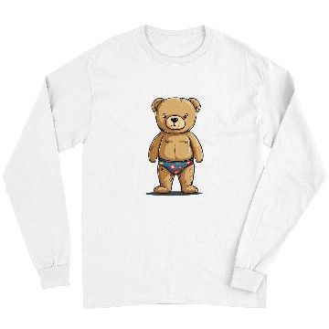 Discover Bear Pet Funny Pool Bear for Vacation and swimming trunks Lovers Long Sleeves