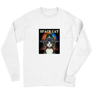 Discover Alien UFO Cat Meme Long Sleeves