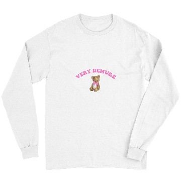 Discover Bear Pet Very Demure Teddy Bear Preppy Soft Girl Aesthetic Saying Long Sleeves