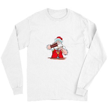 Discover Bartender Job Santa Claus Bartender Cocktail Long Sleeves