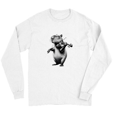 Discover capybaras Pet Playing Violin Violist Violin Player Long Sleeves