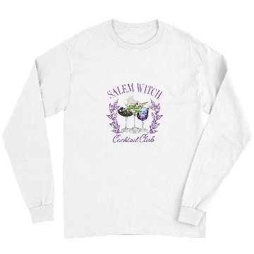 Discover Wines Fun Funny Classic Salem Witch Cocktail Club Spooky Halloween Long Sleeves