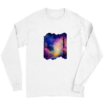 Discover Boho Chic Enchanted Forest Rainbow Watercolor Sky 1 Long Sleeves