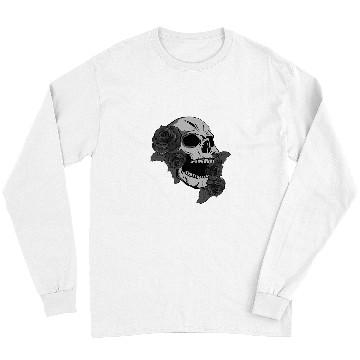 Discover Black Skull Roses Dark Magic Viking Aesthetic Goth Gothic Long Sleeves