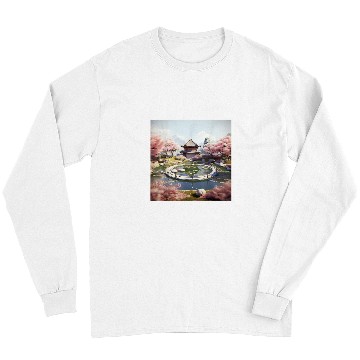 Discover Circular Oasis Korean Serenity Amid Reflective Waters Long Sleeves