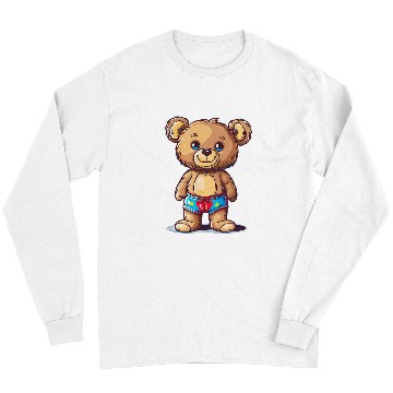 Discover Bear Pet Teddy Bear with swimming trunks for Pool Weather Lovers Long Sleeves