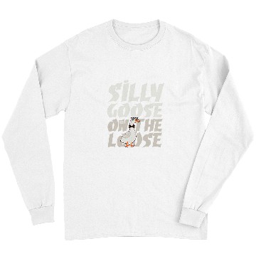 Discover Duck Pet Funny Silly Goose on the Loose Foolish Duck Humor Joke Meme Long Sleeves