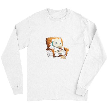 Discover Panda Pet is on the Couch Eating Popcorn Long Sleeves