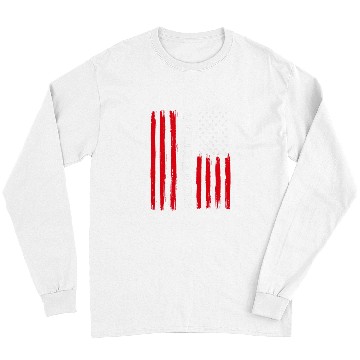 Discover Columbus Day Distressed USA Flag Long Sleeves