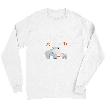 Discover Hippo Pet Mom To Be Hippo Baby Shower Cute Animal Long Sleeves