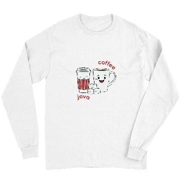 Discover Coffee Fun Parallel Coffee Cups His and Hers Coffee Java Art Long Sleeves