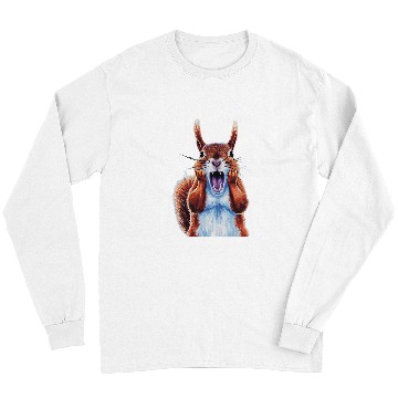Discover Squirrel Pet Expressionist Scream Squirrel Lovers Artistic 3 Long Sleeves